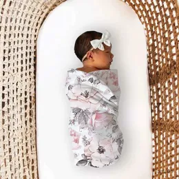 Coperte fasciatura 3pc/set baby swaddle wravo neonato ricevendo coperta per neonati accessori per bambini morbidi cappelli a fascia flore