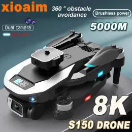 Droni per Xiaomi S150 Drone 4K Professional 8K HD Doppia fotocamera Evitamento dell'ostacolo Ottico Flusso Ottico Brushless RC Drone Quadcopter Toy UAV UAV