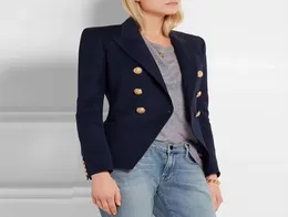 Hageofly 2017 Women Blazers kurtki biurowe Blue Blazer Women Coat Casual Women039s Podwójnie piersi metalowe guziki Women039S B4356287