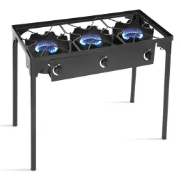 Meble Portable Propan 225 000Btu 3 Burner Gas Cooker Outdoor Camp Stove BBQ