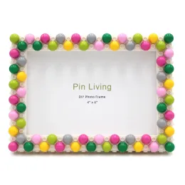 Çerçeve Pinliving Candy House Çocuk Yapı Taşları Diy Fotoğraf Çerçeve Seti Bebek Büyümesi Hatıra Etkinliği El Yapımı Albüm