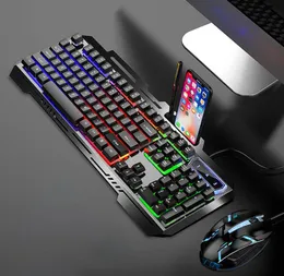 Novos teclados de jogos mecânicos combos de mouse de mouse totalmente programável teclado USB com teclado de computador de luz de fundo luminescente7229527