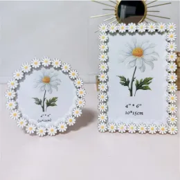 Рамки Light Luxury Photo Frame Metal Daisy Creative Home Украшение Свадебная фотокамма день рождения подарки на рабочие столы орнамент