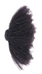 Capelli vergini ricci afro mongoliani intrecciati 100 fasci di capelli umani non trasformati 1030QUOT Colore naturale a doppia trama e2031548