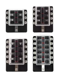 681012 Ways Ways Blade Fuse Box Holder com Kit de luz indicador de Aviso de LED para o carro Marine Marine RV Boat Boat Fuse Blocks2517433