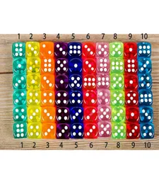 DICE SET 10 Farben hochqualitativ hochwertige 6 -seitige Gambing -Würfel für Board Club Party Family Games Dungeons und Dragon DICE4855946