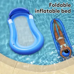 Матрасы Портативный надувный гамак плавучий кровать летнее плавание воздушное матрас пляжный гамак стулья стулья бассейн с плаванием вода спортивные игрушки