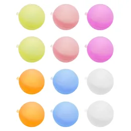 12pcs Soft Backyard Reusable Teens Water Balloon Easy To Carry Bright Silicone Quick Fill For Kids Beach Swimming Pool Party 240410