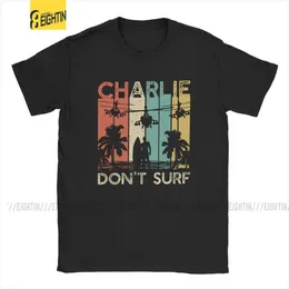 T-shirt maschile apocalypse ora cita Charlie Dont Surf Thirt Men Cotton T-shirts Vietnam War Elicopter Movie Marlon Brando Tees Short Maniche T240425