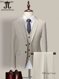 Designer Suit in stile cinese Campioni da uomo giacca marca di ricamo di fascia alta British Abito da uomo Formale Abito da uomo Abito da sposa a tre pezzi Fit Slip Stupt 408 408