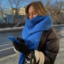 Зимний твердый шарф женский кашемир сгущенным теплым и пушистым удлиненным роскошным классическим кисточкам мягкий шаль 240417