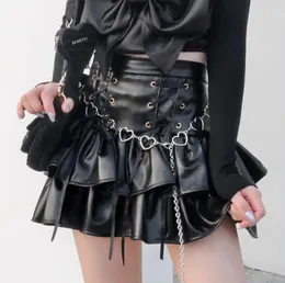 Gonne Ruibbbbit Arrival Girl Goth Punk Design originale Sweetheart Killer Black Harajuki Street Ballown Skirt Y2K