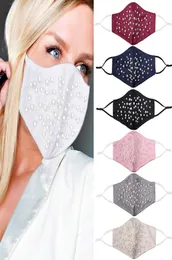 Máscara de design feminino pérolas protetor solar imitação de seda respirável mufla de verão protetora de proteção boca face máscara à prova de poeira gh80579588503