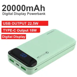 Ładowarki 20000 mAh przenośny bank zasilania zewnętrzna ładowarka baterii USB 22,5 W USB Typ C PD 20W Warbank Phone do inteligentnego telefonu komórkowego