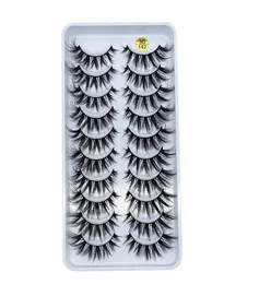 6D Eyelashes Natural Long Cross 10 pares Lashes 3D de espessura Big Eyes Makeup Cosmetic Tools1662740
