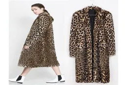 Lanshifei Młoda dziewczyna Faux Fur Płaszcz długi płaszcz Pelliccia Kobieta Krótka kurtka Fur Kobieta Europa XLong Leopard Faux Jacket3858109