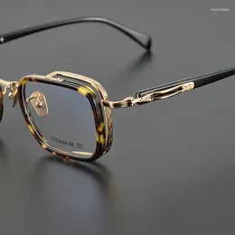 Sunglasses Frames Transparent Titanium Glasses Frame Men Japan Vintage Prescription Eyeglasses Women Optical Eyewear With Carve Designs