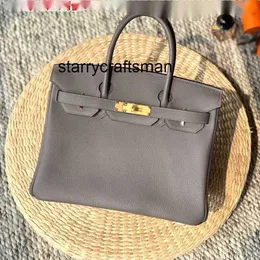 Women Luxury Handbag L VIP Direttore Full Wax Full Cera Full Original Togo Cowhide Borsa 30 cm Grigio oro grigio