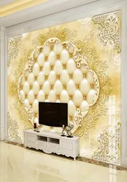 Dropship Custom Po Mural Wallpaper European Style Flower Pattern Border 3D Soft Package Living Room TV Background Wall Decor Pa6315871