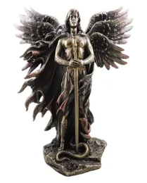 Bronzed Seraphim SixWinged Guardian Angel z mieczem i węża wielka statua żywica Statues Dekoracja domu 212297313866