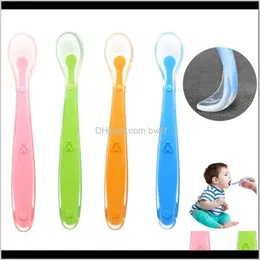 Bar Dining Spoons Home Flatware Gardensile Baby Soft Soup Healthy Infant Sensing Temperature Sucker Kitchen Cooking Rice Spoon Chi