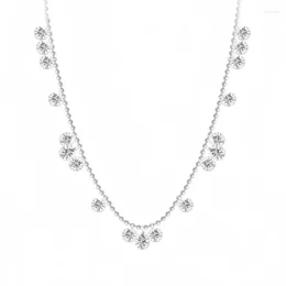 Catene 925 Silver Sky Star Diamond Necklace Teacrro River rotta per farla per alrò Collar Catena di caduta di acqua irregolare Flusso unico