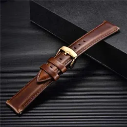 시계 밴드 Quick Release Watch Strap Mens and Womens Genuine Leather Watch Strap 18mm 20mm 22mm 스마트 시계 스트랩 시계 액세서리 240424