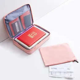 Borsa di stoccaggio del certificato Box per la casa portatile portatile multistrato multi-capacità documento multifunzione registro domestico Bag della carta passaporto Finis