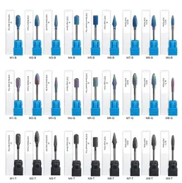 Bits 27Types Colorful Titanium Nail Drill Bits Ceramic Milling Cutter Tungsten Electric Machine Files UV Gel Polishing Removing Tools