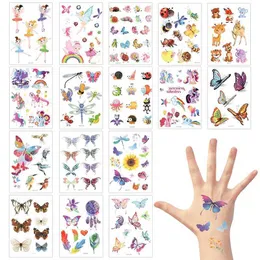 Tatuagem Transferência 16 folhas Tattoos Glitter variados Tattoos temporários Decoração de Scrapbook 135 Designs deslumbrantes de impermeabilização falsa para aniversário P 240426