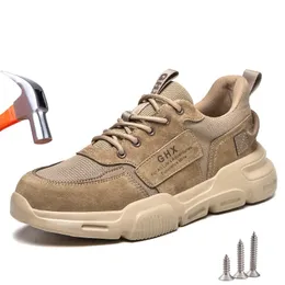 Рабочая безопасная обувь Man Легкие воздухопроницаемые ботинки анти-пронзийные стальные носки против прохождения ботинки защитные кроссовки 240423