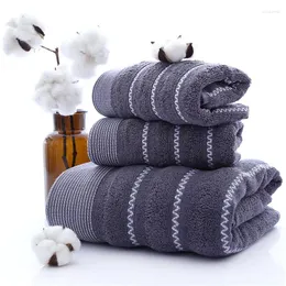 Asciugamano set da uomo a striscia grigio/viso/bagno di lavaggio cotone 70 140 cm 35 75 cm 2pcs Beach Toalla per El Home Bathroom 3pcs
