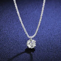 S925 Sterling Sier Colorful Moissanite Necklace Glittering Cauliflower Chain Tiktok Live Broadcast Sale Premium Luxury