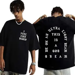 Men's T-Shirts We are wearing ultra light beam printed T-shirts that feel like Pablo T-shirts mens hip-hop fashion casual oversized T-shirts J240426
