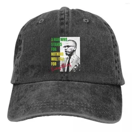 Bollmössor afrikansk malcolm x baseball cap svart stolthet vintage unisex-teens tvättade hiphop hattar tryck gym presentidé