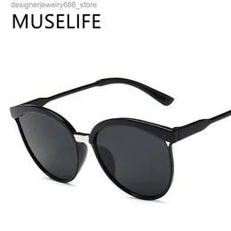 Sonnenbrille Muselife Cat Eye Brand Designer Sonnenbrille für Frauen Luxus Plastik Sonnenbrille Klassische Retro -Outdoor -Brillen Oculos de Sol Gafas Q240426