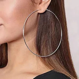 Stud Super Big 90mm Stainless Steel Hoop Earrings Female Men Round Circle Small Ear Ring Lead Nickel Free Brinco Aretes Mujer