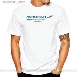 Erkek Tişörtleri Aeroflot Rus Havayolları T-Shirt Pamuk Tshirt Erkek Yaz Moda T-Shirt Euro Boyutu Q240426