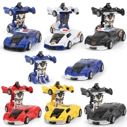 Cross Border One-Click Automatic Morphing Car Children Impact Morphing Toy Roboter Bildungsspielzeug Kindergeschenk 240412