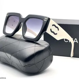 Projektantka dla kobiet Channel męskie okulary przeciwsłoneczne wielokolorowe patchwork kwadratowy kwadratowy rama letnie spolaryzowane okulary słoneczne szerokie nogi okularowe z pudełkiem