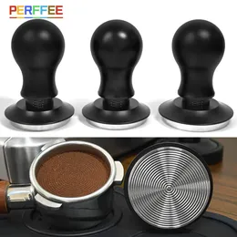 Tamper 58mm rund handtag kaffe 51 mm med djupindikering Rippel bas kalibrerad 54 mm barista verktyg 5m tampers 240423