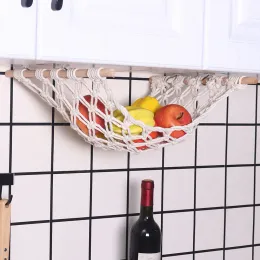 Cesti in tessuto a mano Macrame Fruit Fruit Cotton Rope Net Net Under Armabiet Vegetable Canke Assiciare Cucina Decorazione dell'organizzatore dell'organizzatore