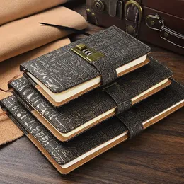 200 Pages B5A5A6 Code with Lock Diary Book Notepad Agenda Planner European Style Retro Notebook Simple Hand Account 240409