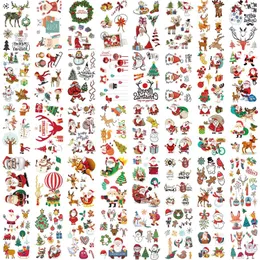 Tattoo Transfer 40Sheets Christmas Temporary Tattoo Stickers Cartoon Christmas Style Series (250 mönster) Party Makeup Waterproof Tattoo 240426