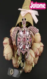 5pcs ключевые кольца розовая животная черепаха убирающееся значок катушка студент -медсестра Exihibiton ID Наименование значко