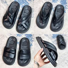 Designer Slides Sandals crossover sandali in pelle maschile pantofole slip slip slip slip scarpe da spiaggia estate con scatola 558