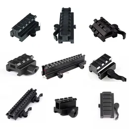 Taktik Airsoft Aksesuarları Yükseltilmiş Temel Evrensel Kapsam Montaj Tüp Kelepçesi Hızlı Bırakma İçi boş metal destek 11mm ila 20mm Aksesuarlar