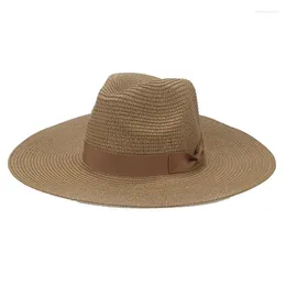 Berets Summer Hat Whords Beach Big Brim 11 см. Защита соломенные шляпы твердые белые черные украшения Sun Sombreros de Sol