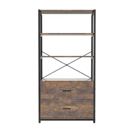 Industrial Wood Bookcase Retro Bookhelf Storage Display Rack Utility Book Hylla