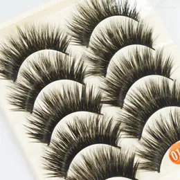 거짓 속눈썹 QSTY 5Pairs 3D Faux Mink Lashes 자연스런 극적인 푹신한 눈 속눈썹 속눈썹 속눈썹 연장 도매 가짜 Cils